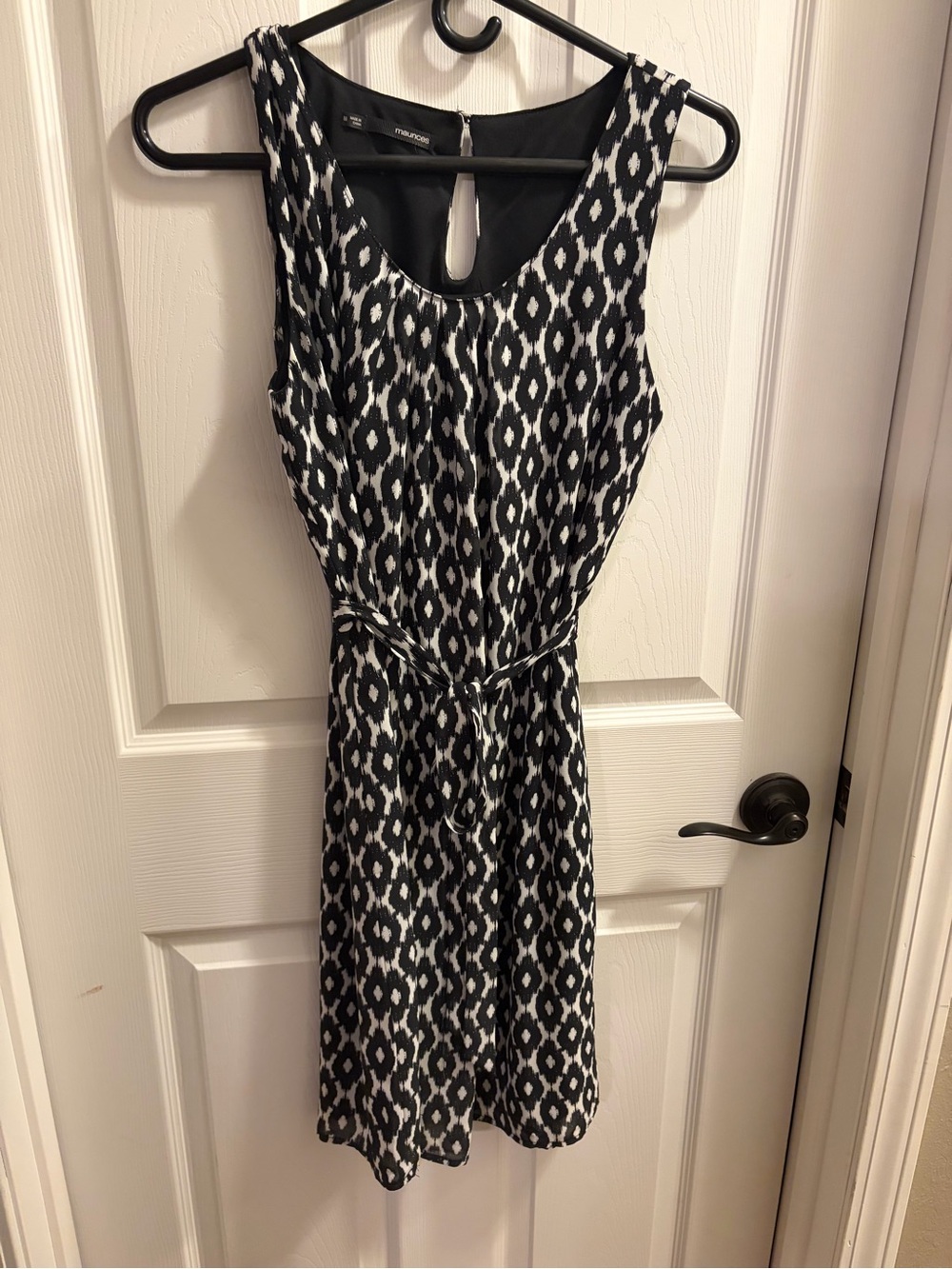 Maurices Black and White Sleeveless Printed Dress